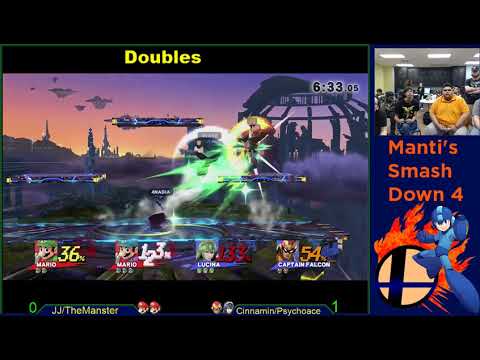 Cinnamin & Psychoace Vs. JJ & TheManster Round 1 - Manti's Smash Down 4