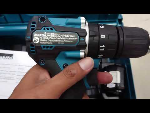 MAKITA akumuliatorinis smūginis suktuvas gręžtuvas DHP487RAJ 18V 40/25Nm 2x2,0Ah video