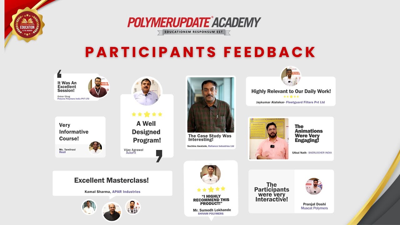 Participant Insights: Transformative Learning Experiences at Polymerupdate Academy Masterclasses