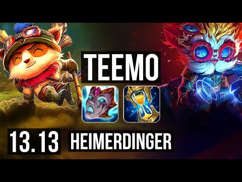 TEEMO vs HEIMERDINGER (TOP) | 5.3M mastery, 2700+ games, 6/1/7, Rank 9 Teemo | EUW Master | 13.13