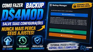 DS4MOD: COMO FAZER BACKUP DAS SUAS CONFIGURAÇÕES | TUTORIAL COMPLETO