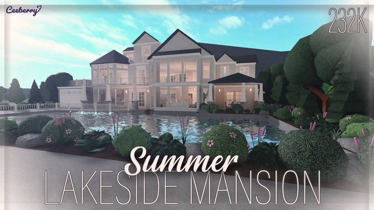 Bloxburg | Summer Lakeside Mansion 232k | No Large Plot | Speed Build