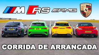 Novo BMW M2 vs RS3 vs AMG A45 S vs Boxster GTS: CORRIDA DE ARRANCADA