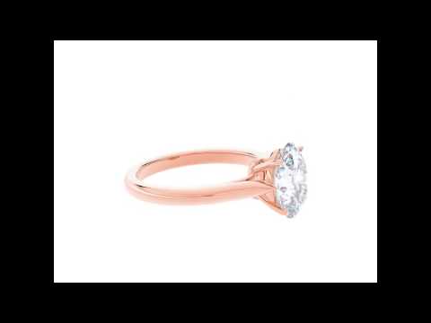 Rose Gold Oval Brilliant Classic Solitaire Diamond Ring