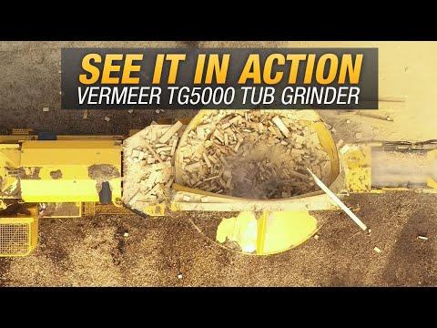 The Vermeer TG5000 tub grinder in action