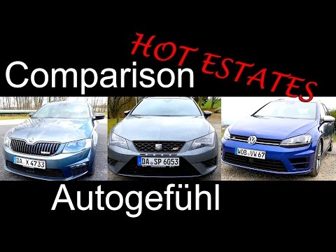Hot Estate comparison test Volkswagen VW Golf R Variant vs Seat Leon ST Cupra vs Skoda Octavia RS