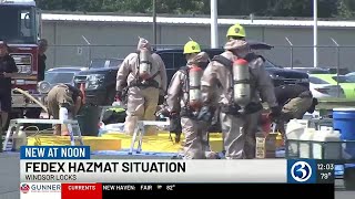 Crews respond to chemical fire at FedEx facility in Windsor Locks