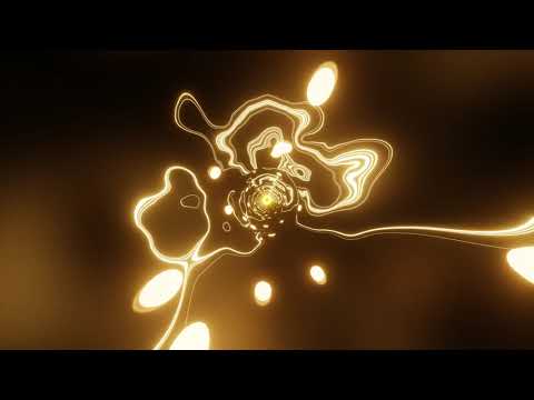 VJ LOOP NEON Golden Yellow Metallic Tunnel Abstract Background Video Simple Lines Pattern 4k