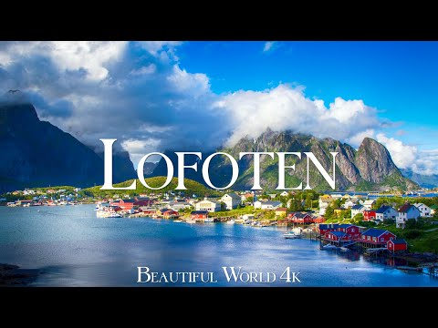Lofoten 4K Amazing Aerial Film - Calming Piano Music - Scenic Relaxation