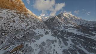 Cinematic Long Range FPV Flight - Snowy Mountain Sunset