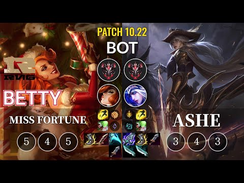 RNG Betty Miss Fortune vs Ashe Bot - KR Patch 10.22