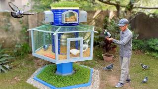 Build stylish pigeon coop and mini garden from old barrel for my wife