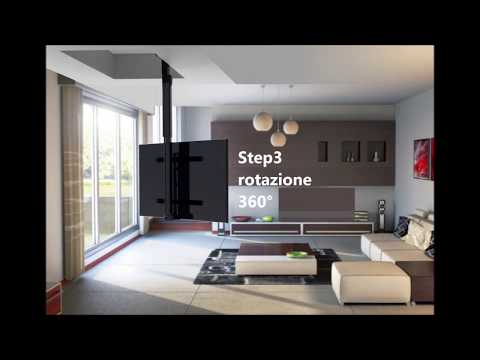 Tv ceiling lift flip drop down swivel - Maior Flip 900-900R - product description (ENG SUB)