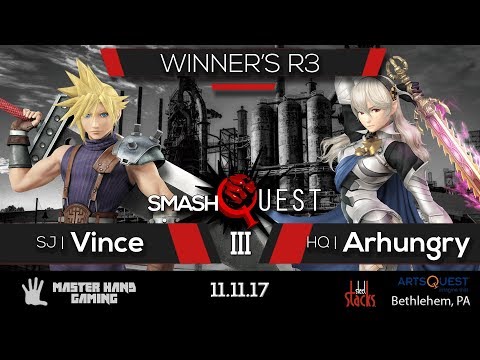 SmashQuest 3 - SJ | Vince (Cloud) vs. HQ | Arhungry (Corrin, Diddy Kong) - Winner's R3