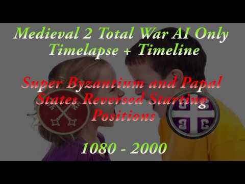 Byzantium and Pope Reverse Starting Positions - Medieval 2 AI Only Timelapse