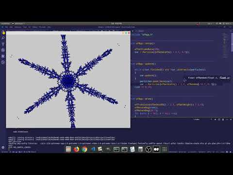 Brownian Tree Snowflake [c++][openFrameworks]