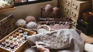 Visual Diary #100 | Starting Last Project of the Year | Bunny Cushion Cover with Mosaic Embroidery