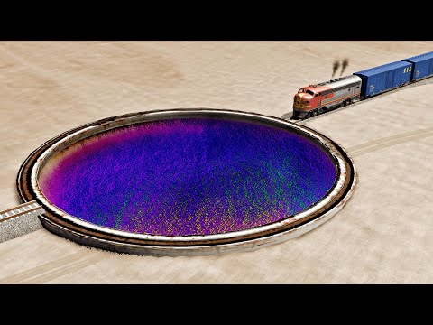 Trains vs Portal Trap and Round Crossroad – BeamNG.Drive