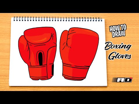 How to draw Boxing Gloves - YouTube