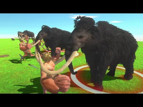 Ancient Humans VS Prehistoric Mammals ALL UNITS Fight Battle ARBS | Animal Revolt Battle Simulator