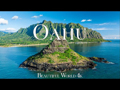 Oahu, Hawai 4K - Explore Pristine Beaches and Lush Landscapes with Calming Piano Music