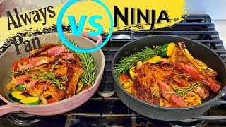 Ninja Foodi Neverstick PREMIUM VS the ALWAYS PAN review Non-stick Cooking eggs with no oil AND MORE