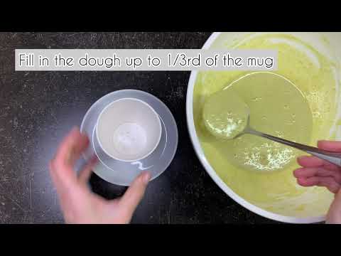 Pistachio sponge cake from the microwave