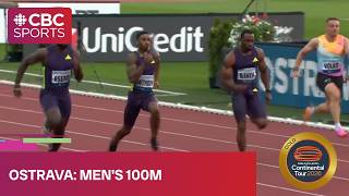 Men's 100m track final at Continental Tour stop in Ostrava | #CBCSports