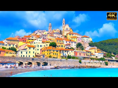 CERVO - ONE OF THE MOST BEAUTIFUL VILLAGE OF THE ITALIAN RIVIERA🇮🇹HIDDEN GEM OF ITALY 4K 60fps