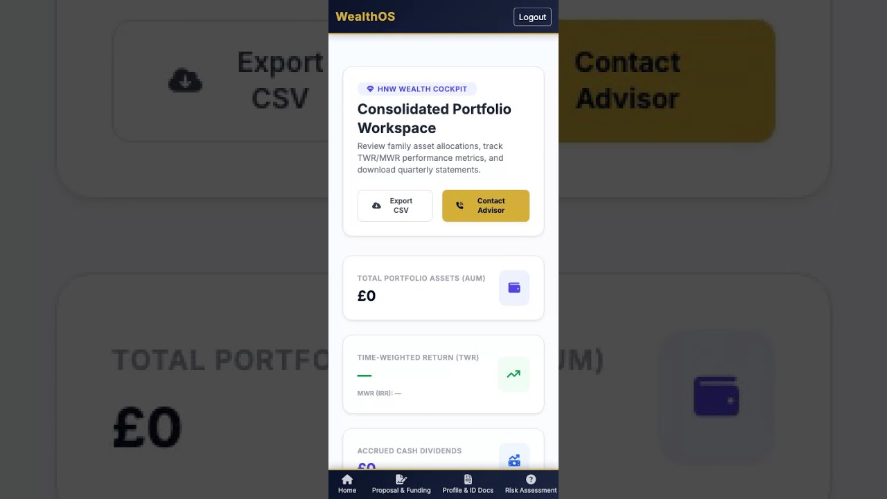 WealthOS client journey demo thumbnail