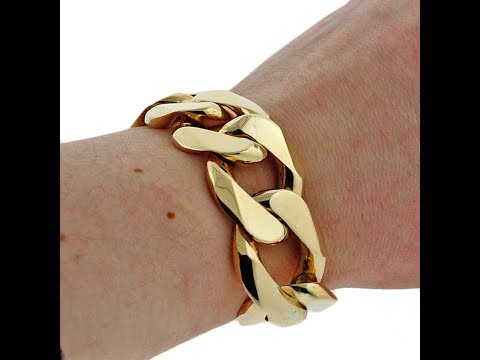 Pre-Owned 9ct Yellow Gold Extra Heavy Curb Bracelet 159.8G 9" - Hatton Jewellers London