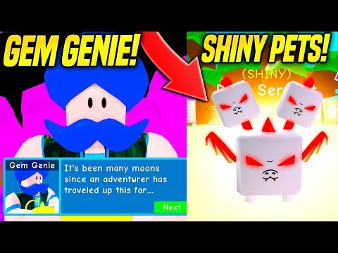 New Shiny Pets And Gem Genie In Bubble Gum Simulator Update Roblox Apphackzone Com - скачать rainbow shock in 17 eggs roblox bubble gum