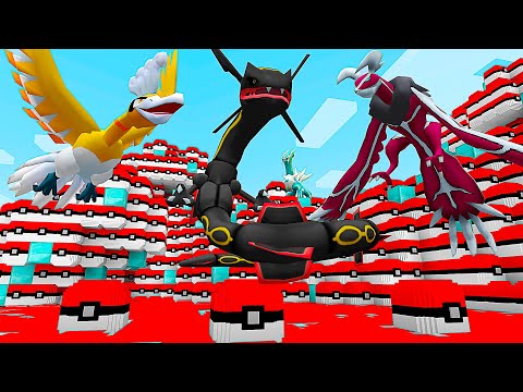 MINECRAFT MAS O MUNDO É SÓ DE LUCKY BLOCK POKEMON LENDÁRIO SHINY!