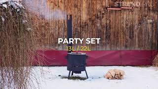 Kotlíková souprava, gulášová Partyset 22 l, 42 cm nerez kotlík Strend Pro 254705 + kotlina, poklička, naběračka, vařečka