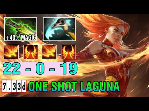 Full Magical Damage [Lina] Midlane Build One Shot Laguna Unstopable 22-0 Vs Queen Of Pain 7.33D