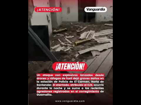 Así quedó la Estación de Policía de El Carmen tras ataque con drones y ráfagas de fusil.