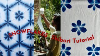 ☃️ SNOWFLAKES ❄️ tie dye tutorial || how to fold and dip dye sekka shibori (snow flower)