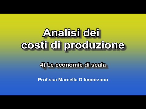 , title : 'Analisi dei costi di produzione 4) Le economie di scala'