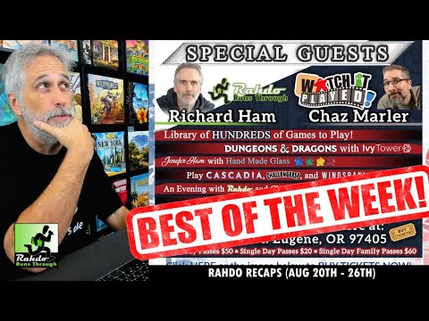 5 Cool New Games!!! 12 Fun Boardgame Videos! | Rahdo Recaps the Boardgame Week (Aug 20th - 26th)