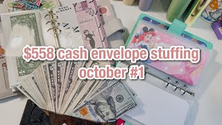 CASH ENVELOPE AND SINKING FUNDS STUFFING | married 24 yr old budget | low income | october #1