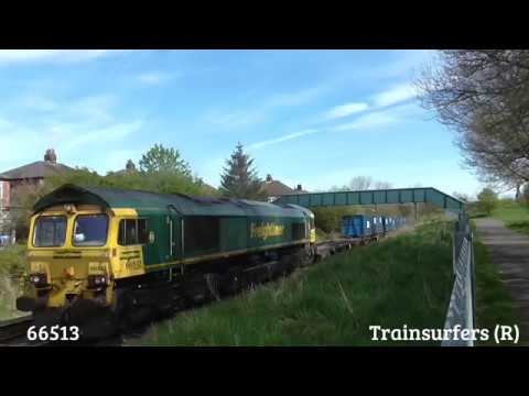 Freightliner Class 66 No. 66513 on  6F33 Bredbury - Runcorn Folly Lane on 18.04.17 - HD