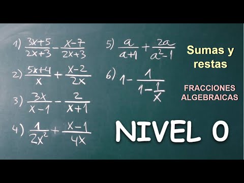 FRACCIONES ALGEBRAICAS. Sumas y Restas. Matemáticas Básicas