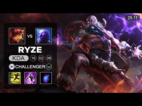 Ryze vs Annie Mid - KR Challenger - Patch 25.11 Season 15