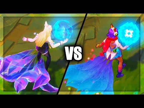 KDA Ahri vs Arcade Ahri Epic Skins Comparison (League of Legends)