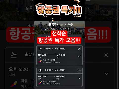 오늘의 항공권 특가: 아시아나 미친 가격과 예상 종료 시기