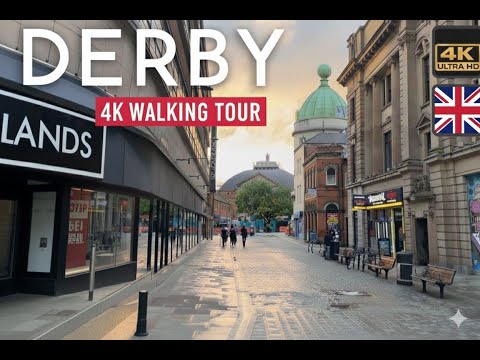 Where Is Everyone? 👀 Derby City Centre on a Sunday Evening 🌇 | Peaceful Sunday Walk🚶‍♂️ | 🎥 4K | HDR