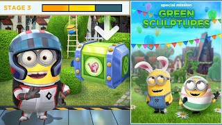 Minion Rush GREEN SCULPTURES STAGE 2 COMPLETED REW