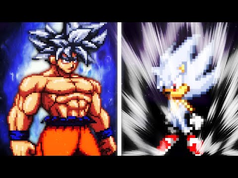 Ultra Instinct Goku vs Hyper Sonic - Sprite Animation (Animation by Yazan Animations)