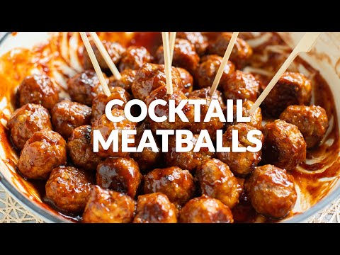 COCKTAIL MEATBALLS WITH CRANBERRY GLAZE | Thanksgiving, Christmas, Party Food
