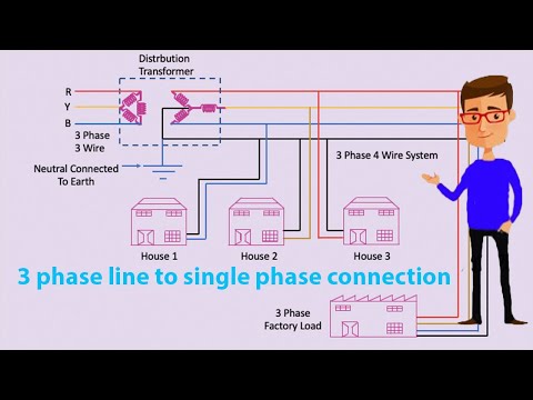 3 phase line to single phase connection | 3 phase Line | Single phase Line